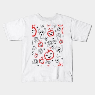 Halloween bats Boo and pumpkins , Jack smile and tim burton Kids T-Shirt